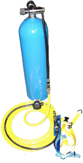 Scuba Tank to Hookah Conversion Rig for Boat Cleaning or close Hookah diving.